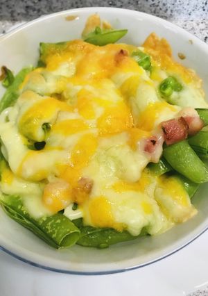 スナップエンドウのチーズ焼き-レシピのメイン写真