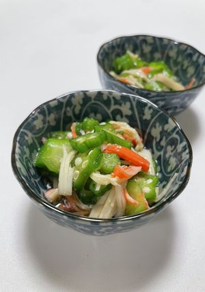 簡単さっぱりオクラとカニカマ酢の物-レシピのメイン写真