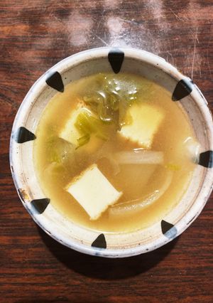 厚揚げ＆レタス根菜味噌汁-レシピのメイン写真