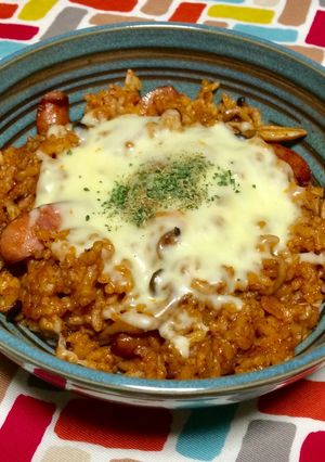 超簡単☆濃厚!ピザ風オレガノ炒飯♪♪♪-レシピのメイン写真
