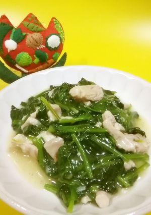 ほうれん草と鶏肉の中華炒め-レシピのメイン写真