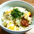 海老、たもぎ茸、ドライトマト炊き込みご飯