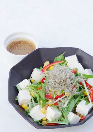 水菜と豆腐のカリカリじゃこサラダ-レシピのメイン写真