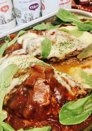 【肉汁爆発】チーズデミの巨大ハンバーグ-レシピのメイン写真