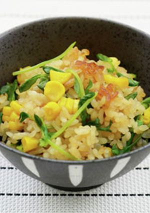 豆苗入りとうもろこしご飯-レシピのメイン写真
