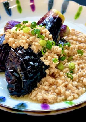 とろ〜り旨い☆揚げなすの鶏そぼろ餡掛け-レシピのメイン写真