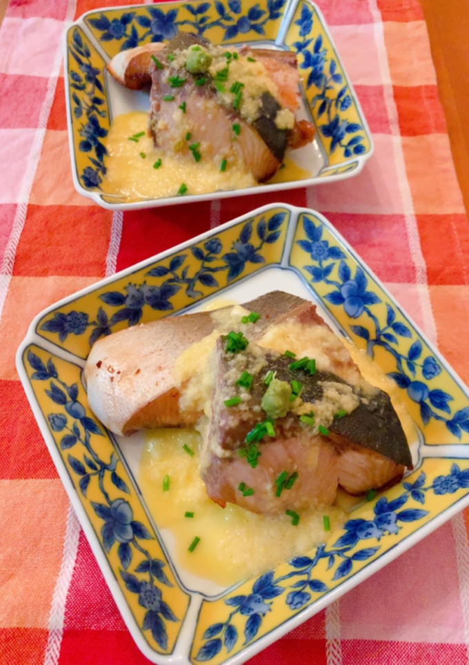 鰤のわさびしょうゆ焼きとろろかけ-レシピのメイン写真