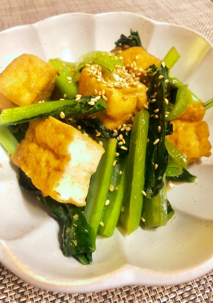 簡単！厚揚げと小松菜炒め　しっかり味-レシピのメイン写真