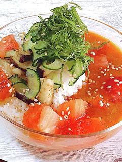 リコピンたっぷり!夏野菜の冷汁-レシピのメイン写真