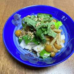 長芋とおくらのなめこあんかけ-レシピのメイン写真