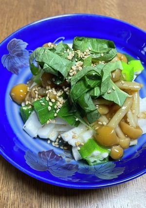 長芋とおくらのなめこあんかけ-レシピのメイン写真