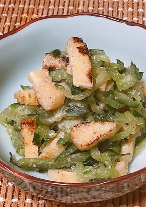 きゅうりと焼き油揚げの胡麻酢味噌和え　　-レシピのメイン写真