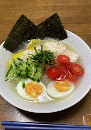 夏野菜の冷やし塩ラーメン-レシピのメイン写真