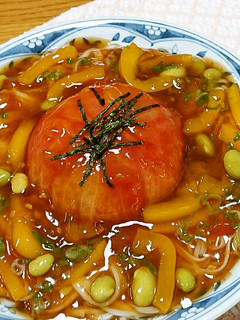中からビックリ!あんかけトマトまぜそば-レシピのメイン写真