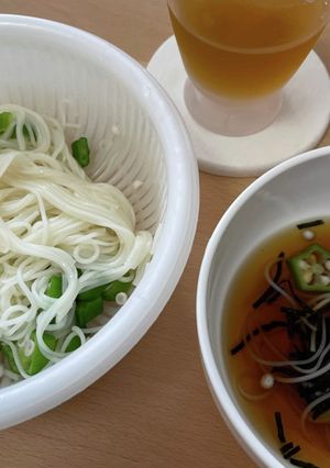 5分でできる冷凍オクラ素麺-レシピのメイン写真