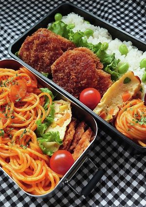 ❜21/6/15ナポリタン＆ハムカツ弁当-レシピのメイン写真