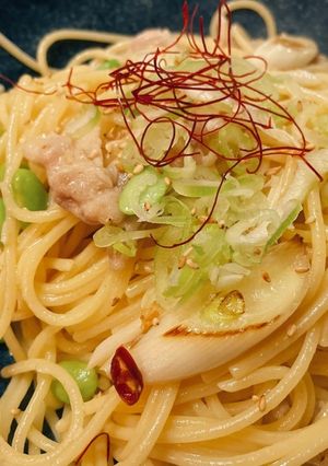 豚肉と長ネギの和風ペペロンチーノ-レシピのメイン写真