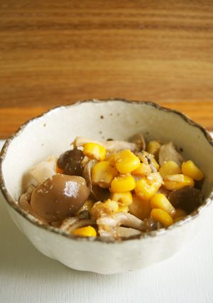 5分副菜！しめじとコーンの胡麻和え♪-レシピのメイン写真