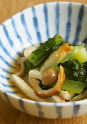 レンジで！小松菜・しめじ・竹輪の煮浸し♪-レシピのメイン写真