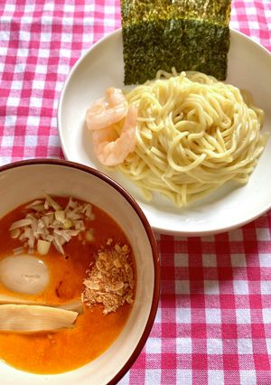 パスタソースで海老つけ麺-レシピのメイン写真