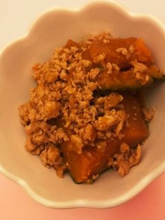 甘さ控えめ♪かぼちゃの鶏そぼろ煮-レシピのメイン写真