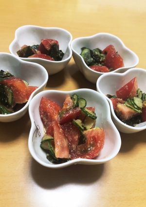 きゅうり酢の物リメイク:トマトサラダ-レシピのメイン写真