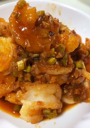 簡単！高野豆腐とアスパラdeエビチリ風-レシピのメイン写真