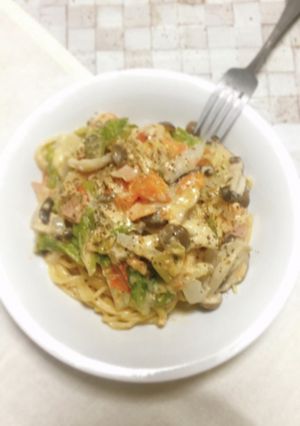 鍋ひとつで簡単ミルク煮パスタ-レシピのメイン写真