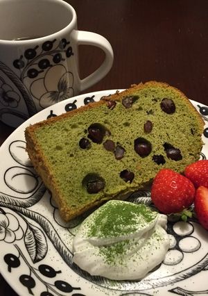 抹茶小豆のシフォンケーキ♪-レシピのメイン写真