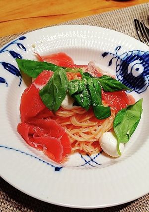 糖質制限 トマトの冷製パスタ ダイエット-レシピのメイン写真