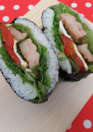 おにぎらず★照り焼きチキン＋レタス-レシピのメイン写真