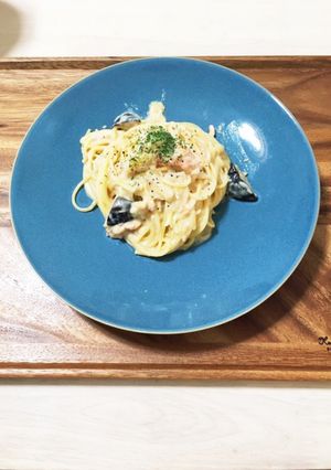 豆乳パスタ✨鮭のちゃんちゃん焼きリメイク-レシピのメイン写真