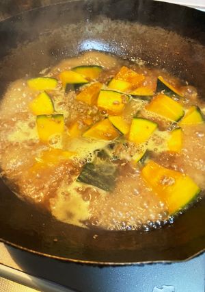 かぼちゃとひき肉のカレー炒め煮-レシピのメイン写真