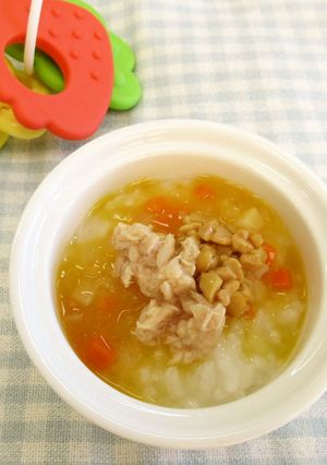 納豆と彩り野菜のごはん★離乳中期-レシピのメイン写真
