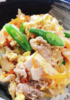 【高アミノ酸スコア】豚肉と豆腐の卵とじ丼-レシピのメイン写真