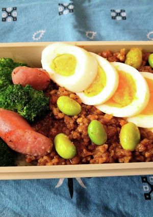 男子高校生お弁当(30)キーマカレー-レシピのメイン写真