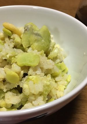 ポリ袋で作る、玄米のソラマメご飯-レシピのメイン写真
