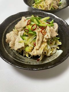 豚しゃぶ+もやし+きゅうりのピリ辛酢醤油-レシピのメイン写真