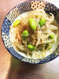 緑豆もやし枝豆なめ茸和え-レシピのメイン写真
