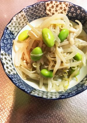緑豆もやし枝豆なめ茸和え-レシピのメイン写真