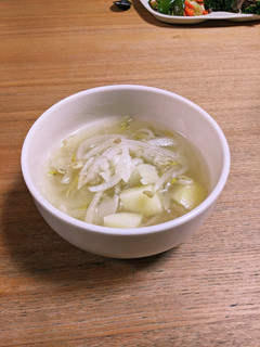 豚しゃぶの茹で汁でスープ-レシピのメイン写真
