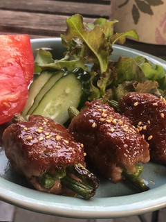 簡単!甘辛だれ♪豚ひき肉のインゲン巻き-レシピのメイン写真