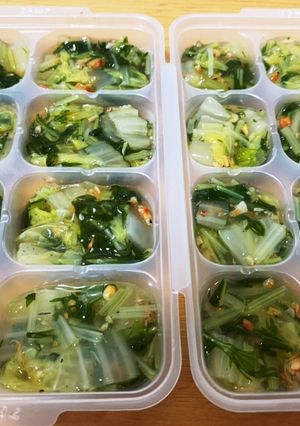離乳食☆白菜と水菜と桜エビのだし煮-レシピのメイン写真