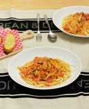 トマトクリームソースのパスタ