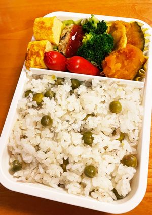 じゃこ入り豆ご飯弁当（覚え書き）-レシピのメイン写真
