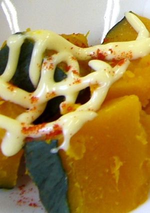 ゆでかぼちゃのマヨネーズかけ（透析食）-レシピのメイン写真