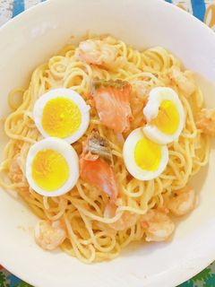 鮭クリームスパゲティー-レシピのメイン写真