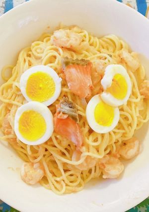 鮭クリームスパゲティー-レシピのメイン写真