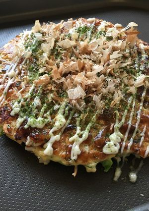 アスリート食★キャベツとイカのお好み焼き-レシピのメイン写真