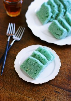 レンジで♪バタフライピーde青色蒸しパン-レシピのメイン写真
